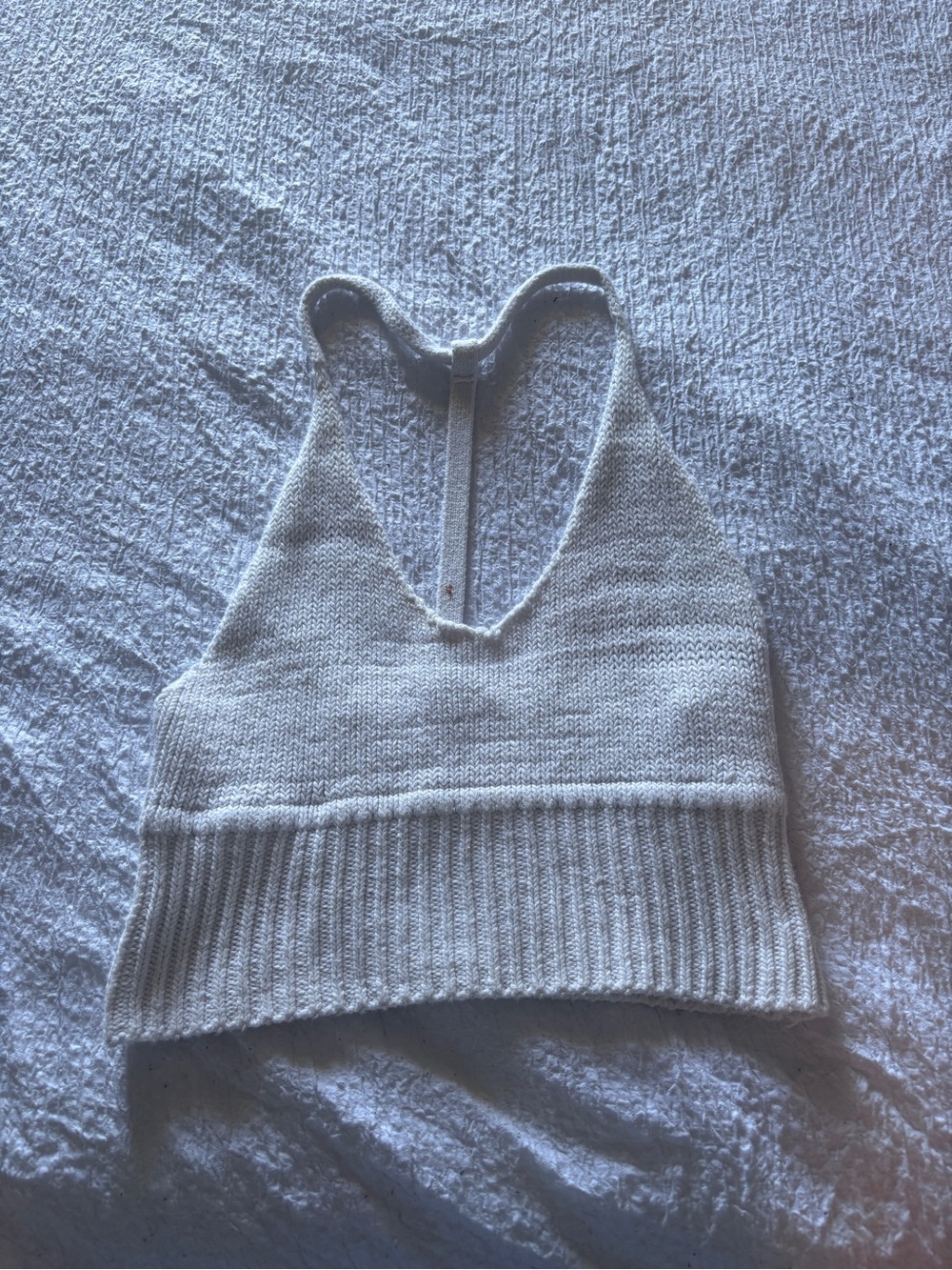 Urban Outfitters Cream Knit Racerback Crop Tank